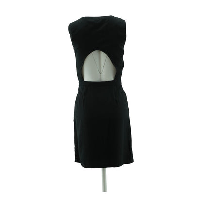 Black Solid Midi Dress