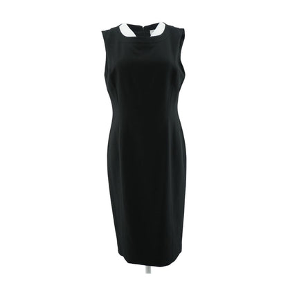 Black Solid Midi Dress