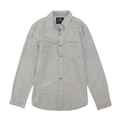 White Striped Long Sleeve Button Down