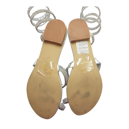 Silver Flat Sandals