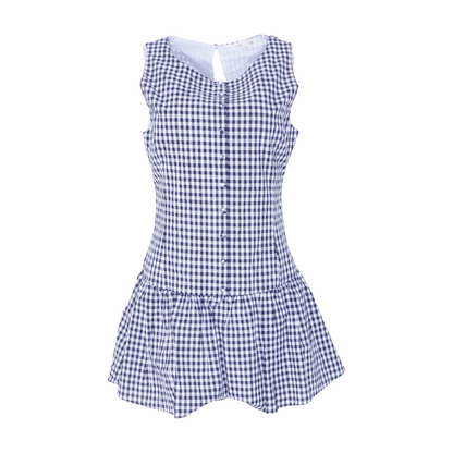 White Check Mini Dress