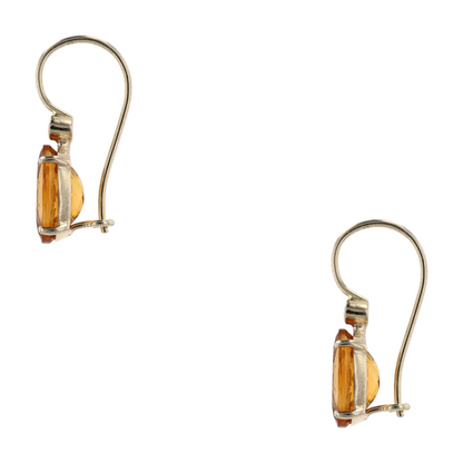 14K Yellow Gold Yellow Stone Dangle Earrings