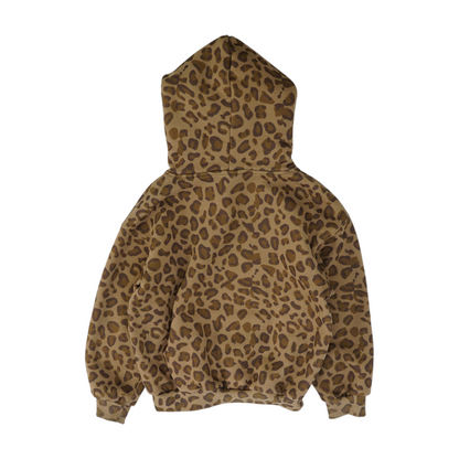 Brown Animal Print Hoodie Pullover