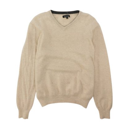 Beige Solid Pullover Sweater