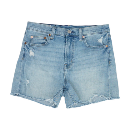 Blue Solid Denim Shorts