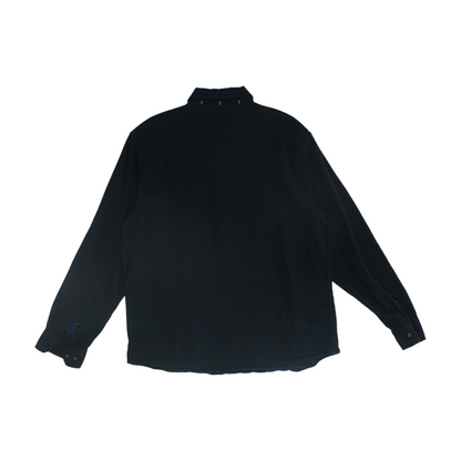 Black Solid Long Sleeve Button Down