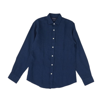Navy Solid Long Sleeve Button Down