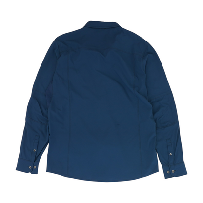 Blue Solid Outdoor Button Down