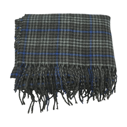Gray Plaid Polyester Scarf