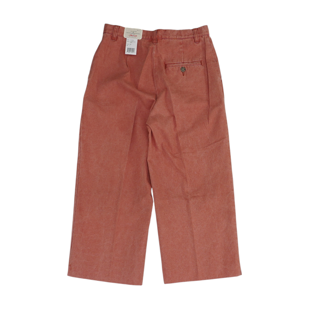 Red Solid Chino Capris