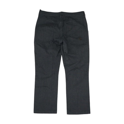 Gray Solid Cargo Pants