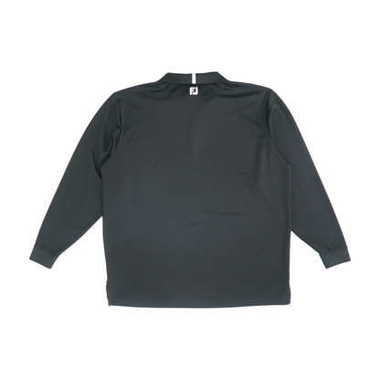 Black Solid Long Sleeve Polo