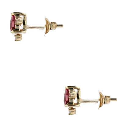 10K Yellow Gold Tourmaline Stud Earrings