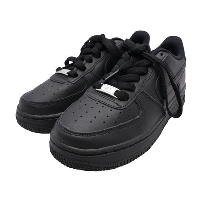 Air Force 1 Black Leather Athletic Shoes