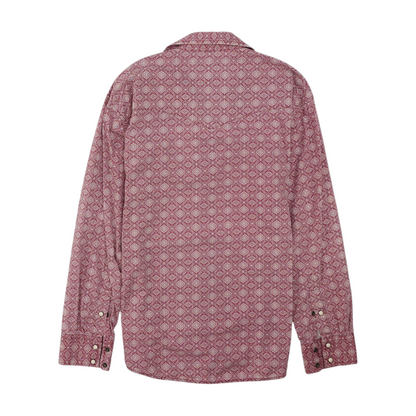 Red Print Long Sleeve Button Down