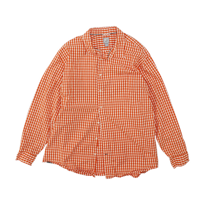 Orange Plus Check Button Down