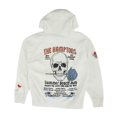 White Graphic Hoodie Pullover