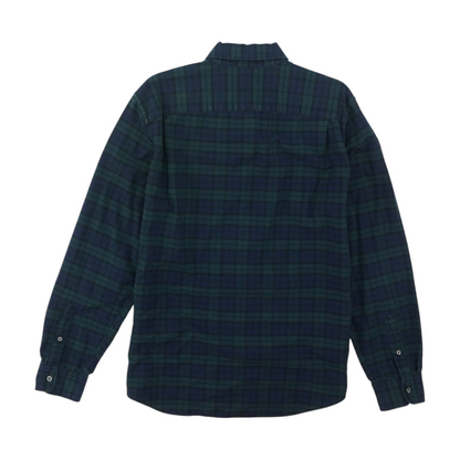 Navy Plaid Long Sleeve Button Down
