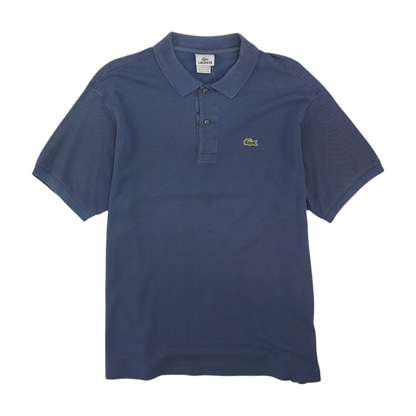 Blue Solid Short Sleeve Polo