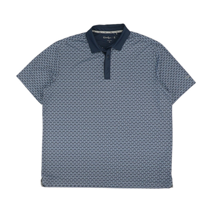 Gray Print Short Sleeve Polo