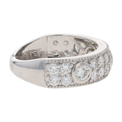 1 5/8 Ct 14K White Gold Bezel Set Lab Grown Diamond Pave Band