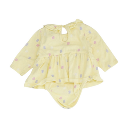 Yellow Polka Dot Long Sleeve One-Piece