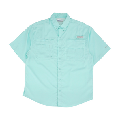 Turquoise Solid Outdoor Button Down
