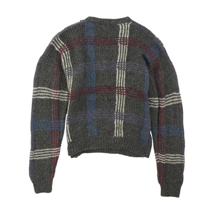Vintage Gray Check Pullover Sweater