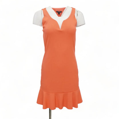 Coral Solid Midi Dress