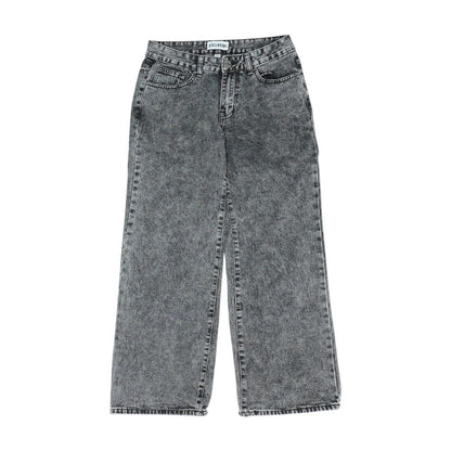 Black High Rise Wide Leg Jeans