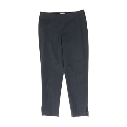 Navy Cotton Blend Pull On Side Zip Dress Pants