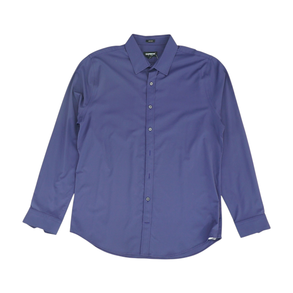 Purple Solid Long Sleeve Button Down