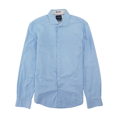 Blue Abstract Long Sleeve Button Down