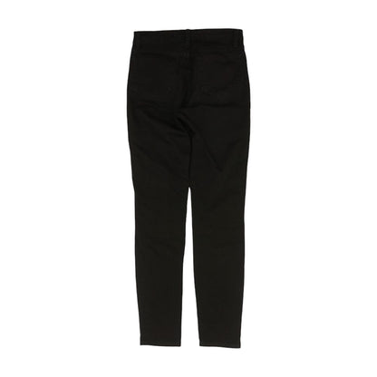 Black Solid Mid Rise Skinny Leg Jeans