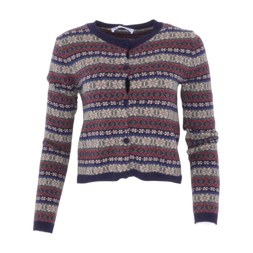 Zara Multi Abstract Cardigan Sweater – Image 1