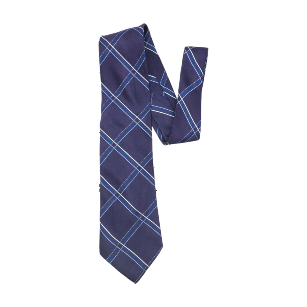 Navy Plaid Neck Tie