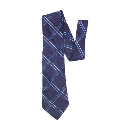 Navy Plaid Neck Tie