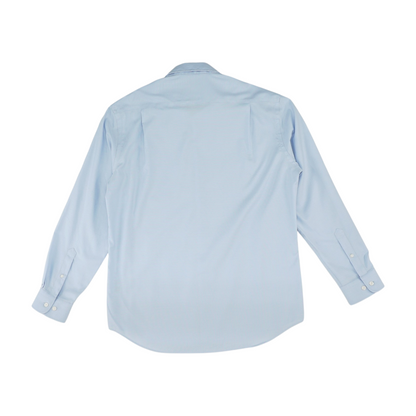 Blue Solid Long Sleeve Button Down