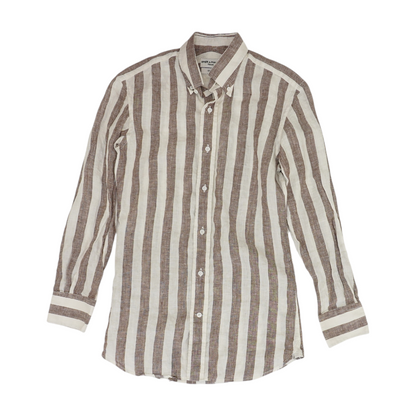 White Striped Long Sleeve Button Down