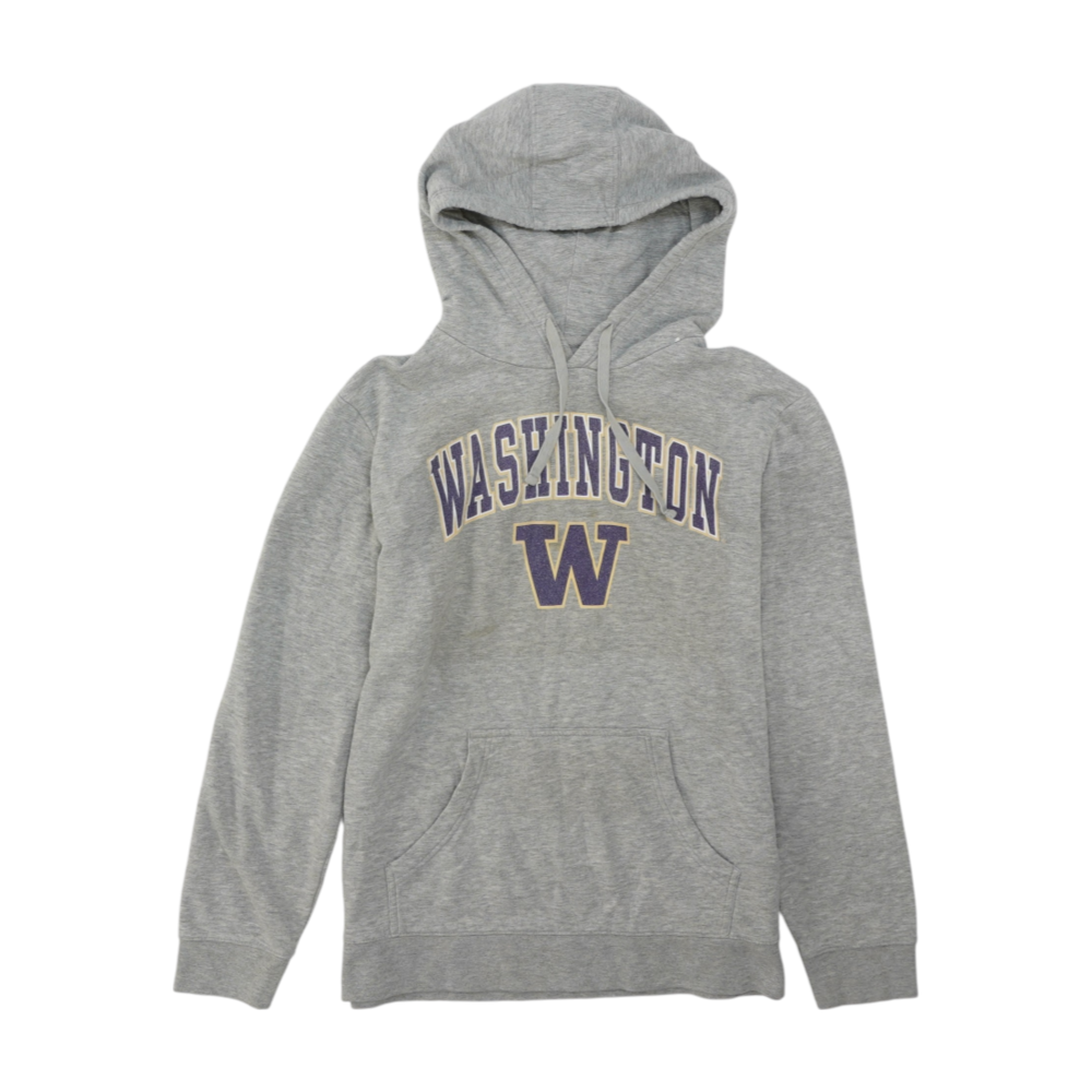 Gray Washington Huskies Solid Hoodie Pullover