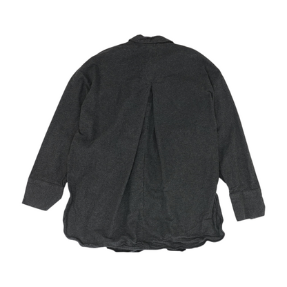 Gray Solid Flannel Button Down
