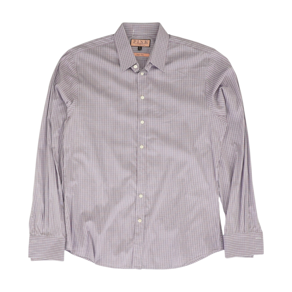 Purple Check Long Sleeve Button Down