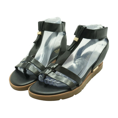 Black Wedged Sandals