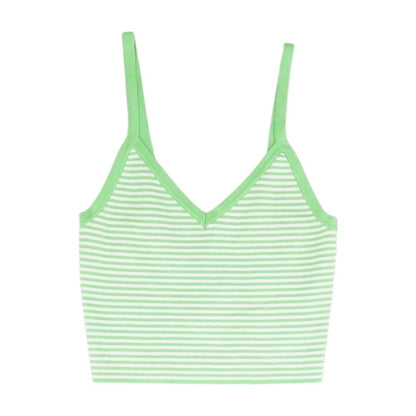 Green Striped Tank Knit Top