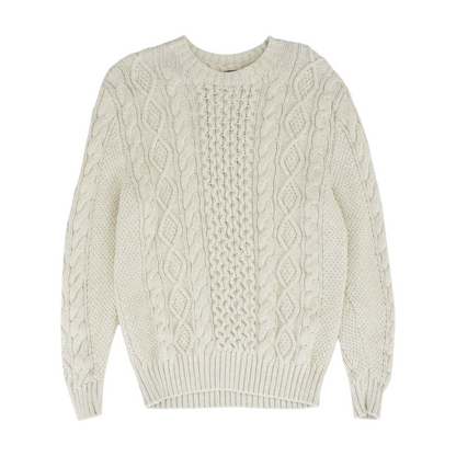 Beige Solid Pullover Sweater