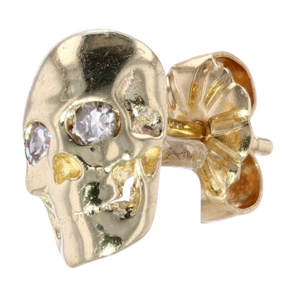 14K Yellow Gold Diamond Stud Earring