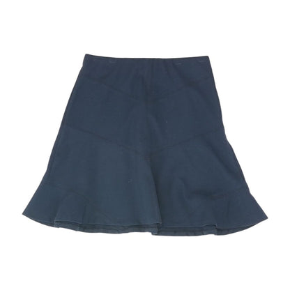 Navy Solid Midi Skirt