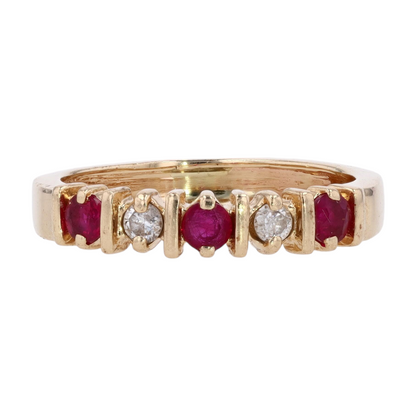 14K Yellow Gold Diamond Band Ring
