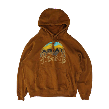 Brown Solid Hoodie Pullover