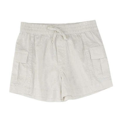 Beige Solid Shorts
